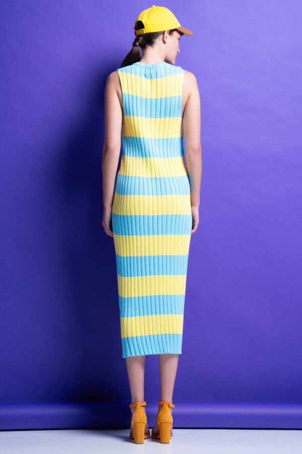 Molly knitted dress (turqouise/yellow)/Mamoush πλεκτό φόρεμα - Image 2