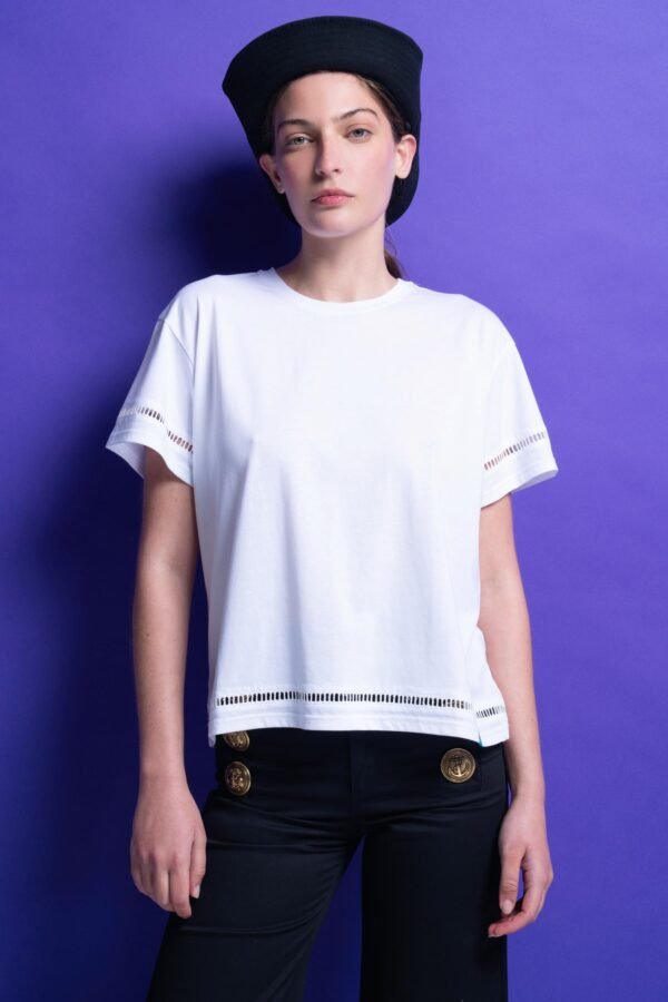 T-shirt μονόχρωμα (White)/Mamoush βαμβακερό τοπ