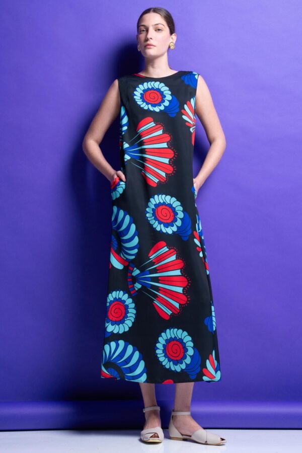 Renny midi dress black- fan /Mamoush φόρεμα - Image 5