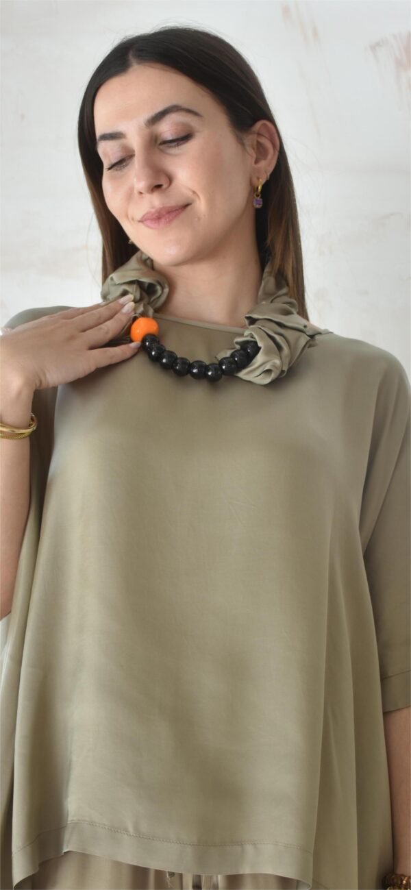 Satin square back blouse (pouro)/Athina klo μπλούζα