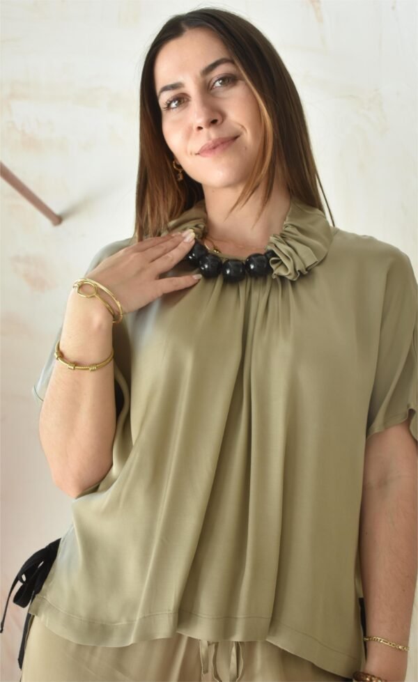 Satin blouse Paris (pouro)/Athina klo μπλούζα