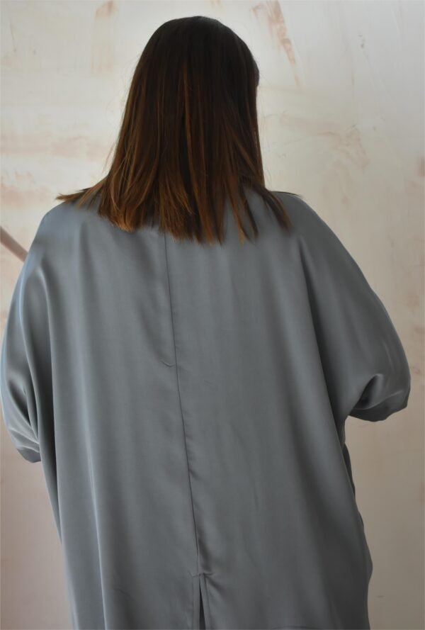 Satin square back blouse (silver)/Athina klo μπλούζα - Image 4