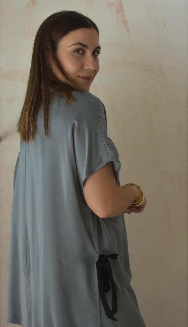 Satin blouse Paris (silver)/Athina klo μπλούζα - Image 3