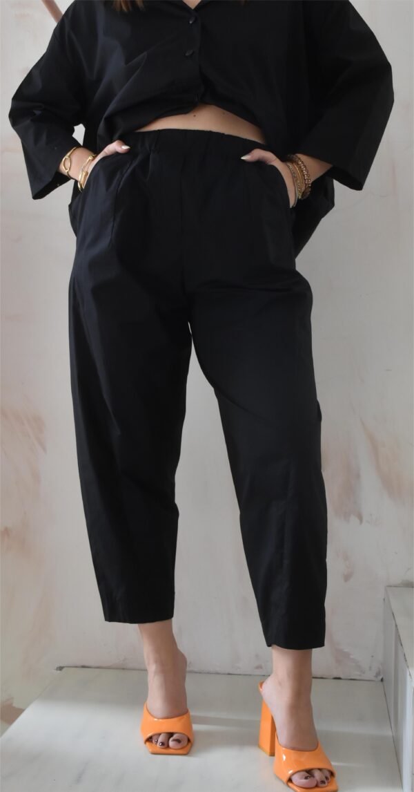 Cotton pop full baggy pants (black)/Athina klo παντελόνι - Image 3