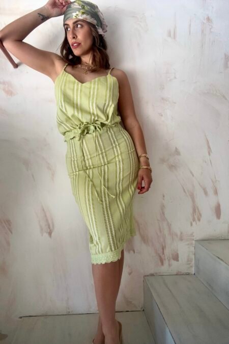 Pencil skirt (lime)/Milk White φούστα