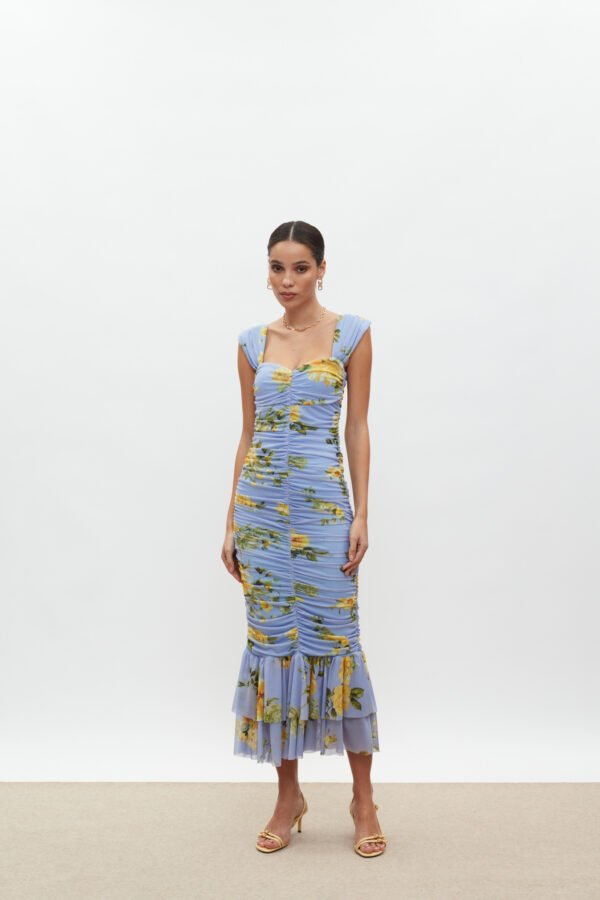 Layla midi dress indigo yellow/ Mix&match φόρεμα - Image 2
