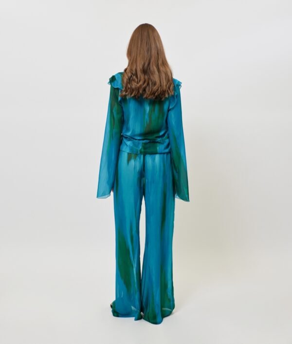 Valentina printed pants (aqua green)/Sunsetgo. παντελόνι - Image 2