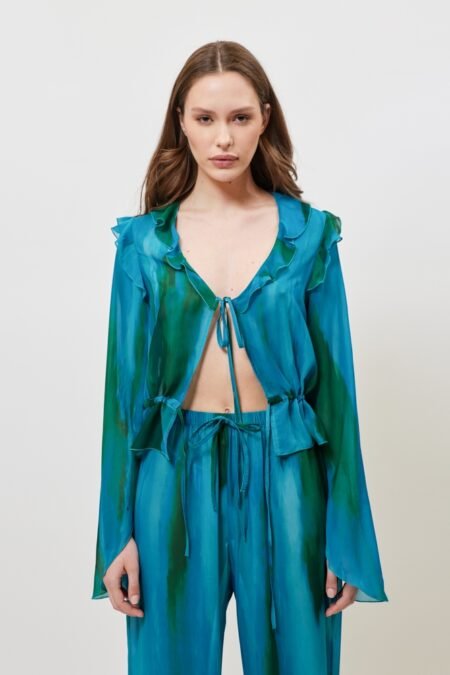 Valentina top (aqua print)/Sunsetgo. top