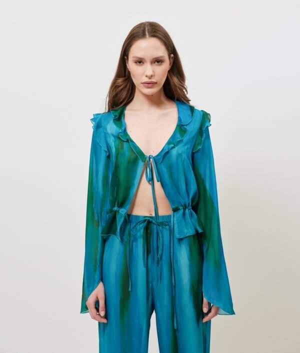 Valentina top (aqua print)/Sunsetgo. top