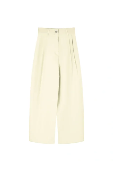 Classic pants cropped ivory/Milk White παντελόνι