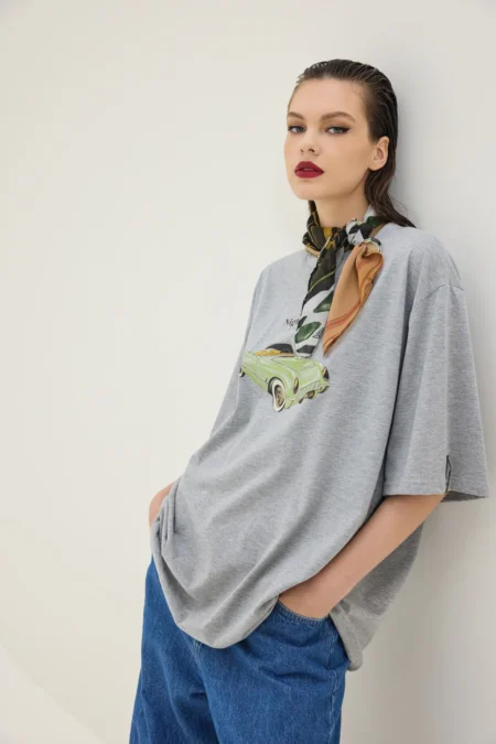 Cheetah T-Shirt (Retro Car Grey)/Hemithea t-shirt