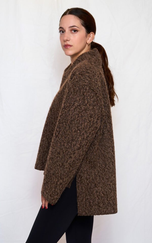V neck knit top brown/Ckontova πλεκτό τοπ - Image 2