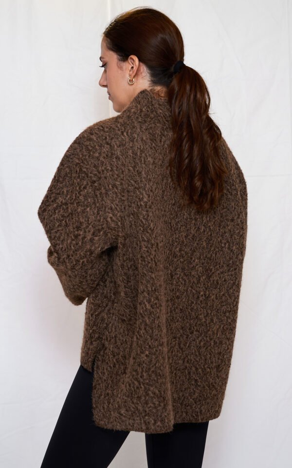 V neck knit top brown/Ckontova πλεκτό τοπ - Image 3