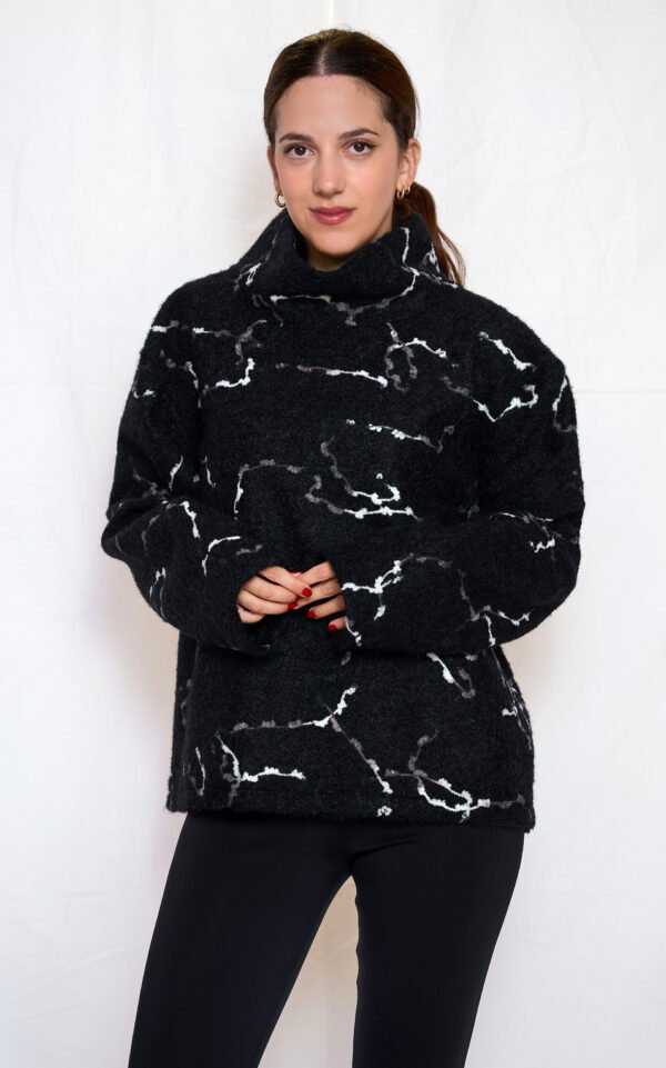 High neck knit top black/Ckontova πλεκτό τοπ