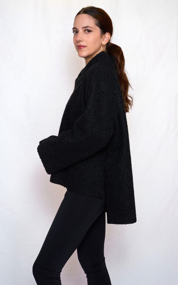 V neck knit top black/Ckontova πλεκτό τοπ - Image 2