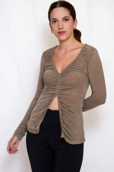 Zip top beige/Ckontova τοπ