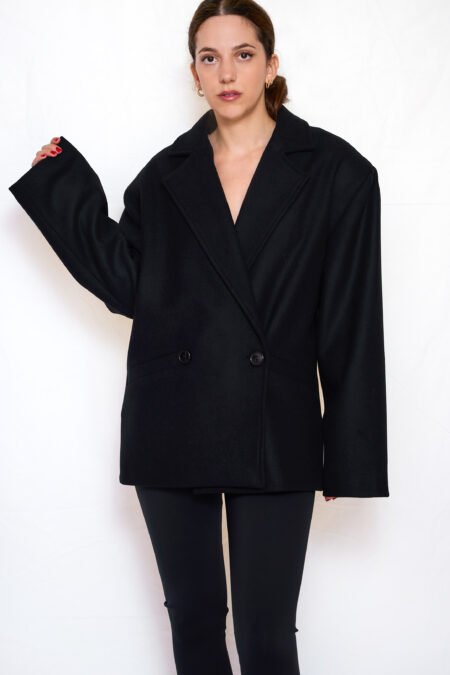 Wool blend jacket black/Ckontova πανωφόρι