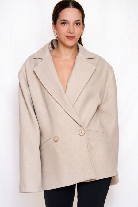 Wool blend jacket beige/Ckontova πανωφόρι