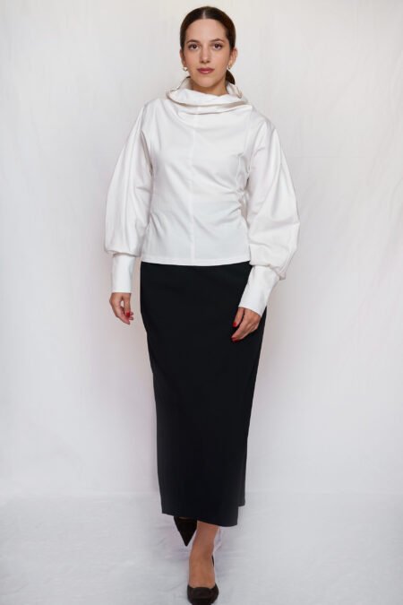 White poplin voluminous top/ckontova τοπ