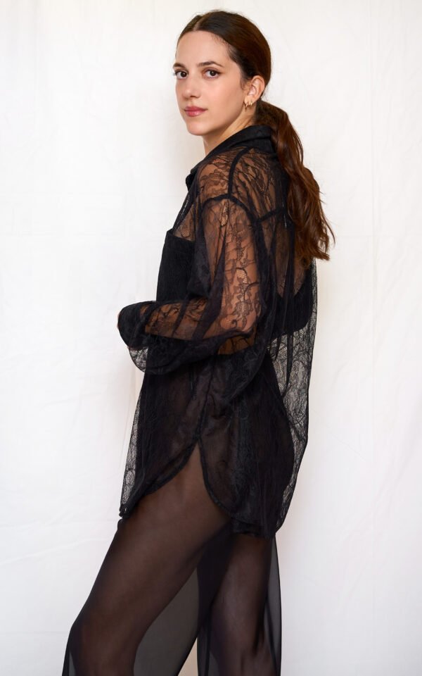 Lace shirt black one size/ckontova πουκάμισο - Image 2