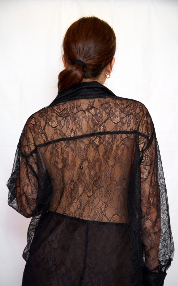 Lace shirt black one size/ckontova πουκάμισο - Image 3