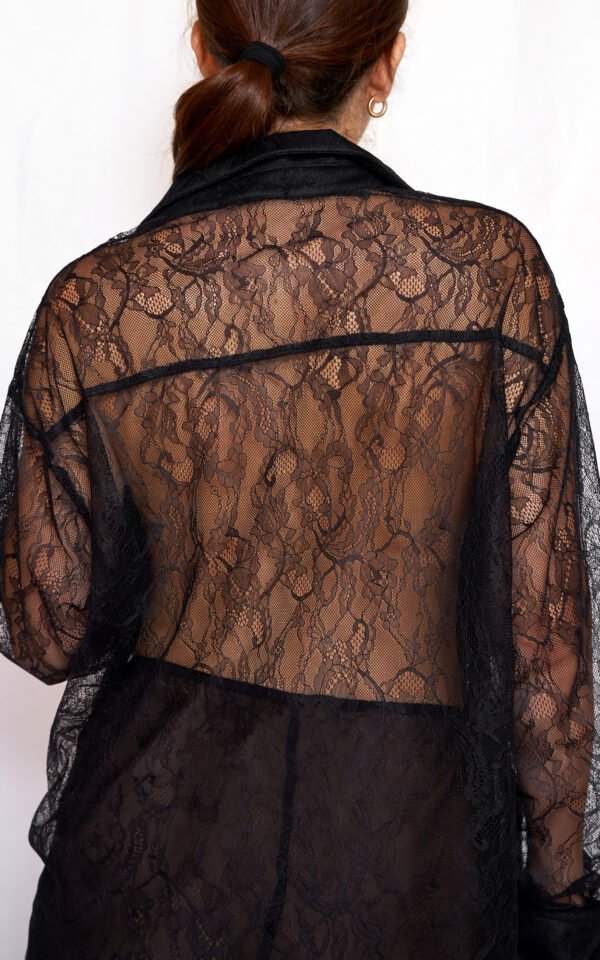 Lace shirt black one size/ckontova πουκάμισο - Image 4