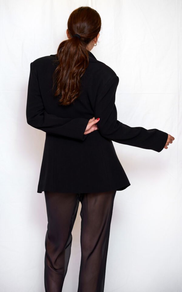Black silk sheer pants/ckontova παντελόνι - Image 3