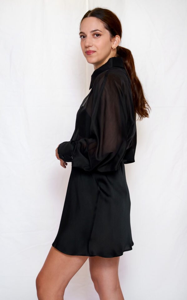 Bodysuit-shirt black/ckontova κορμάκι-πουκάμισο - Image 2