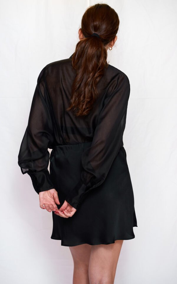 Bodysuit-shirt black/ckontova κορμάκι-πουκάμισο - Image 3