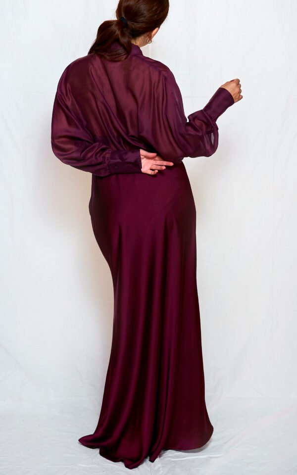 Bodysuit-shirt bordeaux/ckontova κορμάκι-πουκάμισο - Image 3