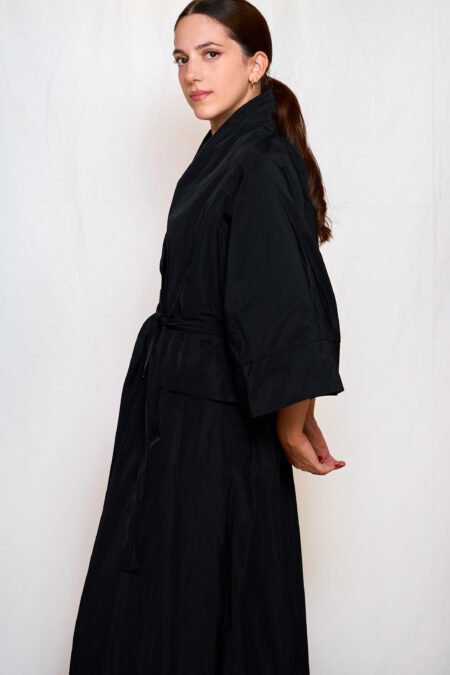 Black taffeta kimono/ckontova τοπ-κιμονό