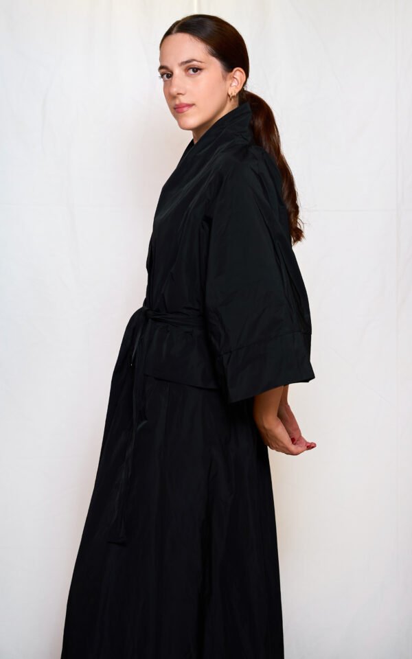 Black taffeta kimono/ckontova τοπ-κιμονό