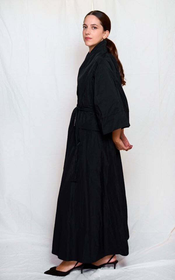Black taffeta kimono/ckontova τοπ-κιμονό - Image 3