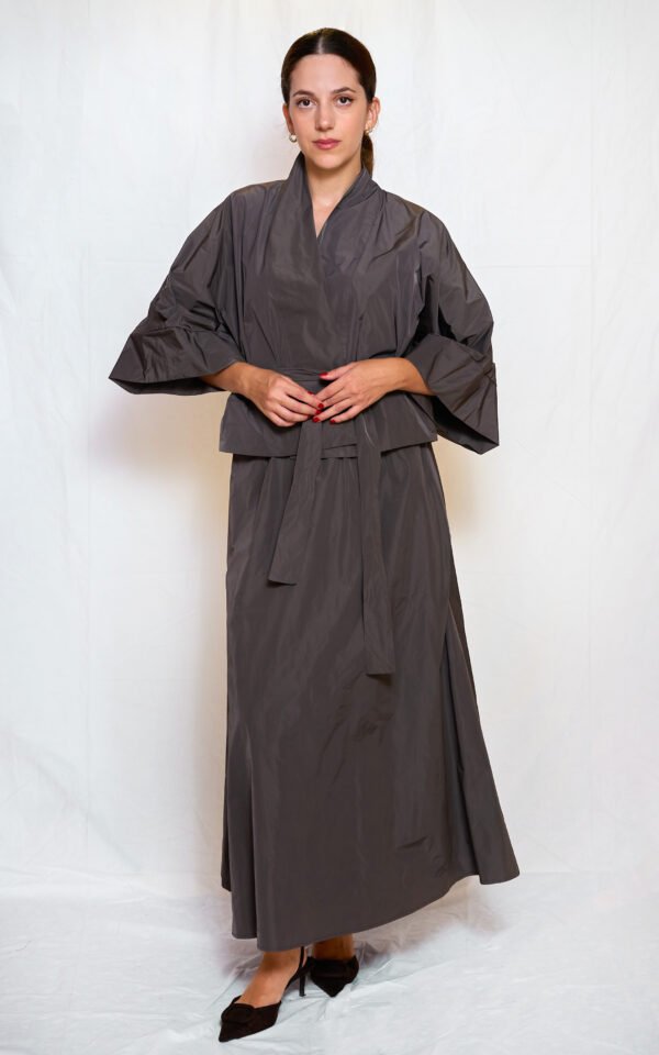 Taffeta skirt brown/ckontova φούστα - Image 3