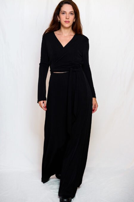 Long tye dress black one size/ckontova φόρεμα