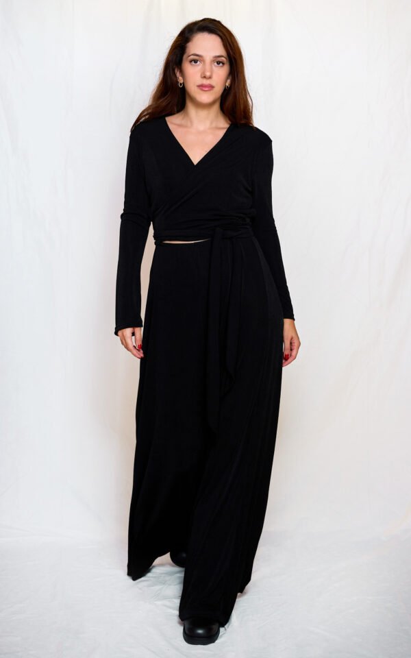 Long tye dress black one size/ckontova φόρεμα