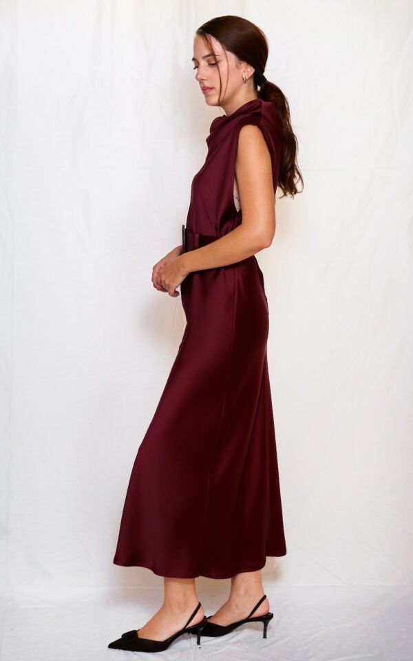 High neck dress bordeaux/ckontova φόρεμα - Image 2