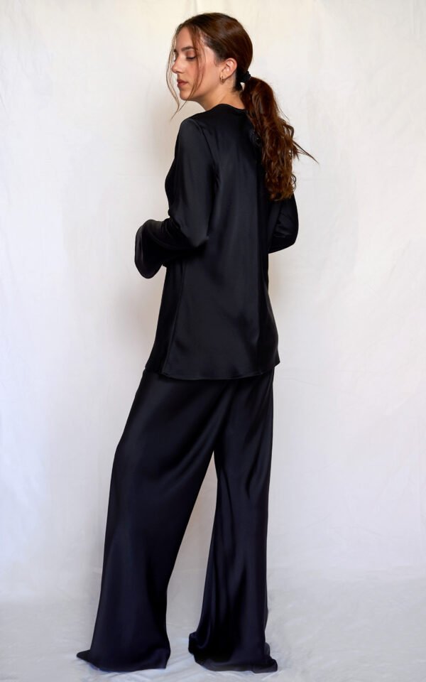 Satin flared pants black/Ckontova παντελόνι