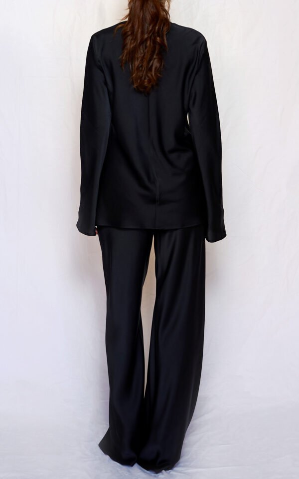 Satin flared pants black/Ckontova παντελόνι - Image 2
