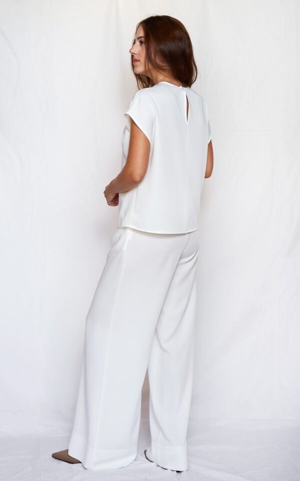 White wide leg pants/ckontova παντελόνι - Image 3