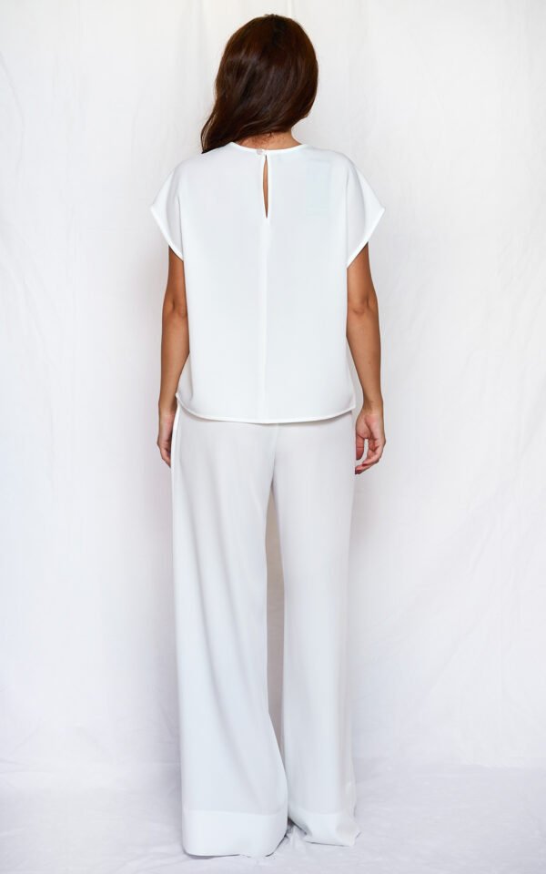 White wide leg pants/ckontova παντελόνι - Image 4