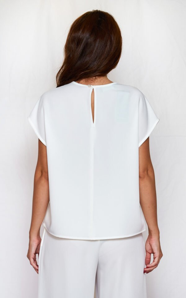 White pleated top/ckontova τοπ - Image 4
