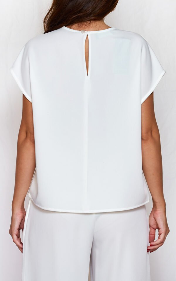 White pleated top/ckontova τοπ - Image 5