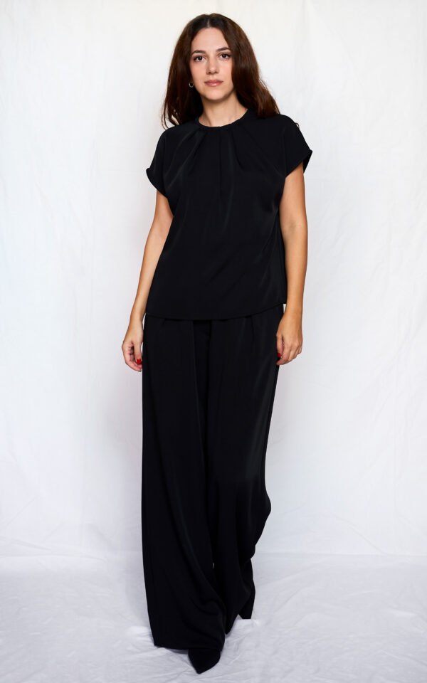 Black wide leg pants/ckontova παντελόνι