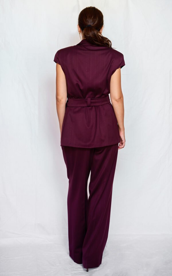 Bordeaux tailored pinstriped pants/ckontova παντελόνι - Image 3