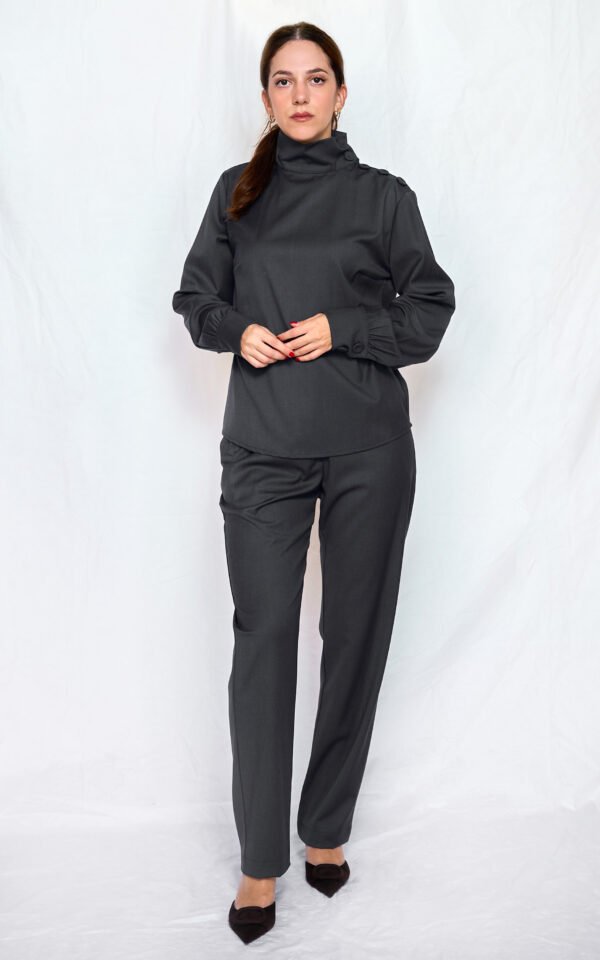 High waist pants blue/ckontova παντελόνι
