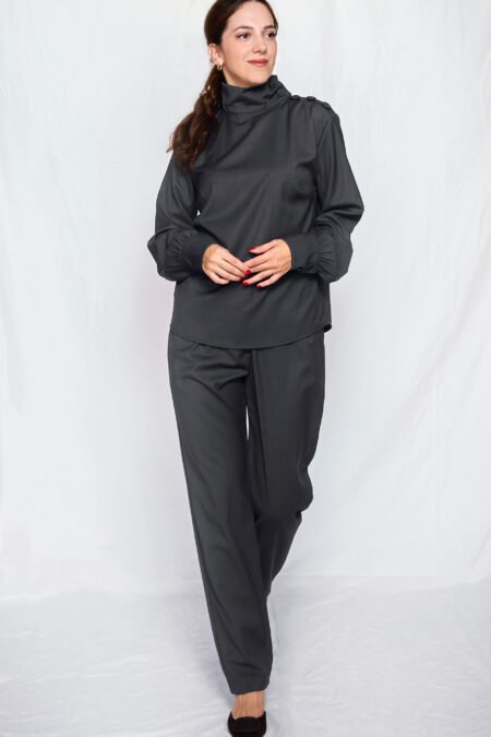 Button shirt top blue/ckontova τοπ