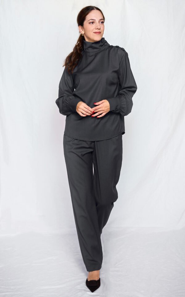 Button shirt top blue/ckontova τοπ