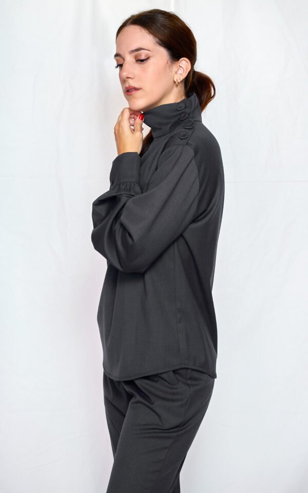 Button shirt top blue/ckontova τοπ - Image 2