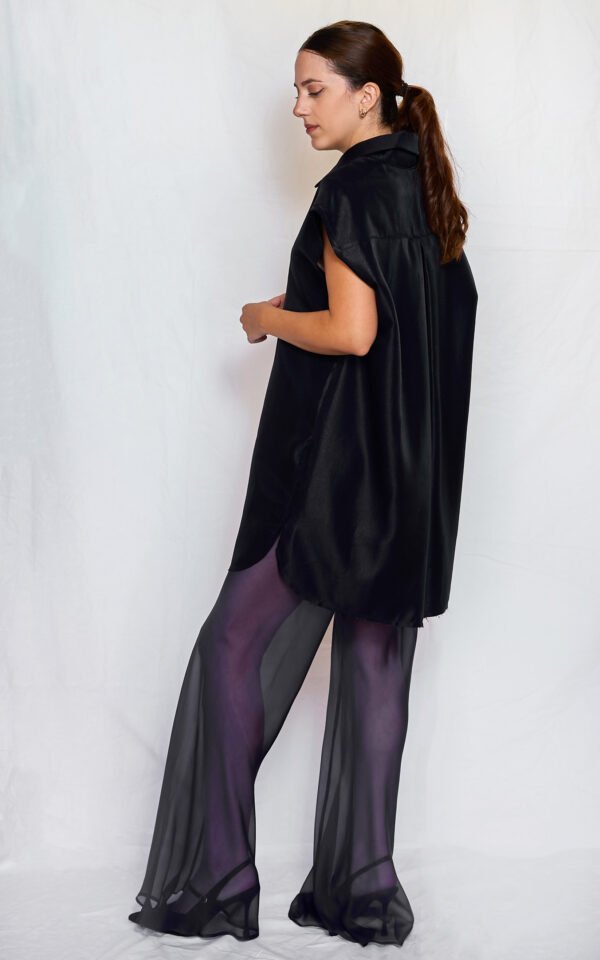 Metallic shirt dress blue one size/ckontova μίνι φόρεμα - Image 3